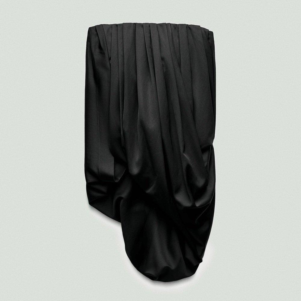 Zara Corset Strapless Layered Top in Black, Size S